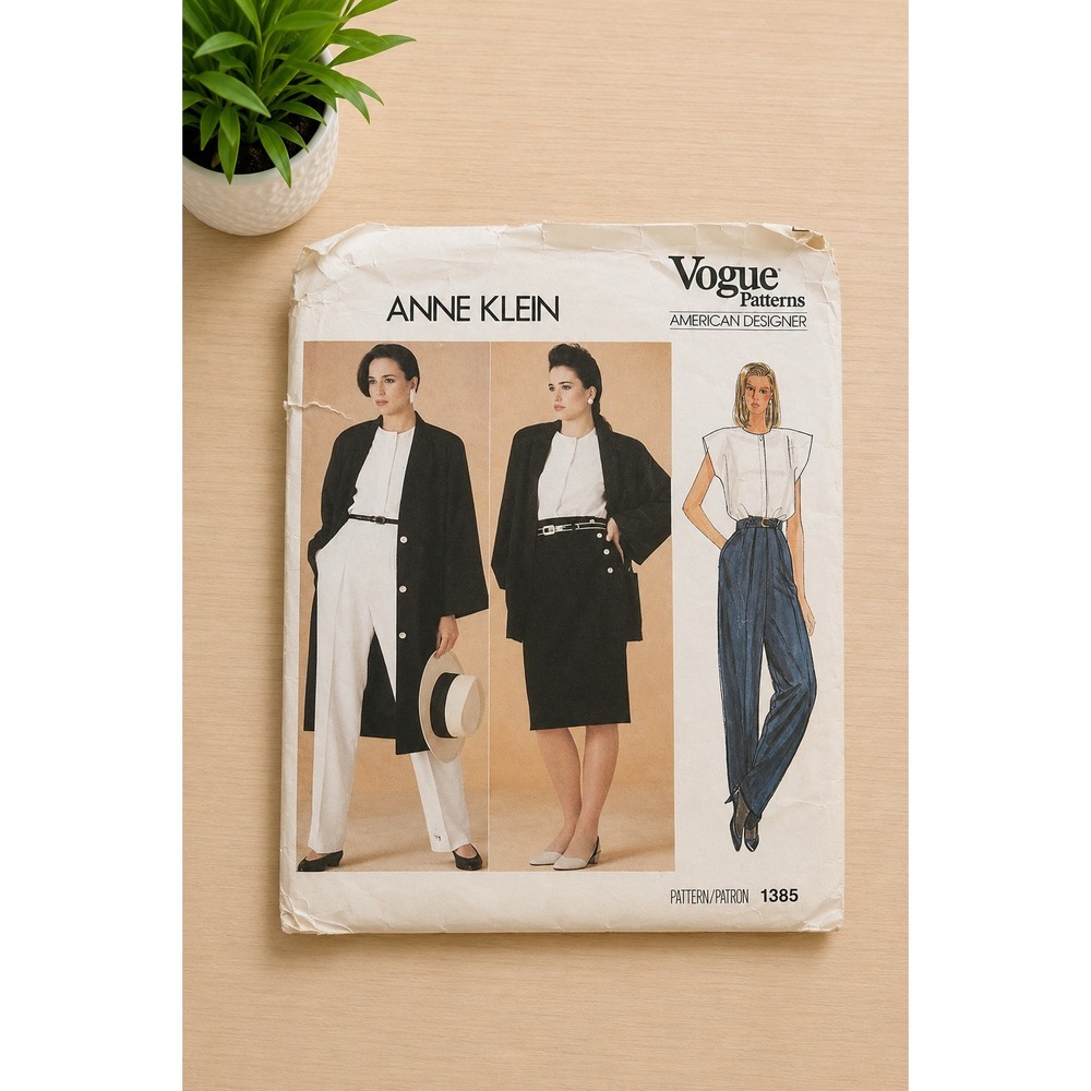 Vogue 1385 Anne Klein Uncut Designer Sewing Pattern Vintage Womens Fashion 80s